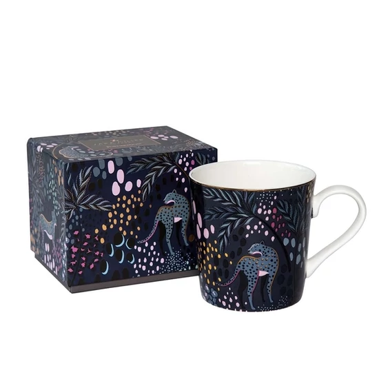 Sara Miller London Midnight Leopard bögre